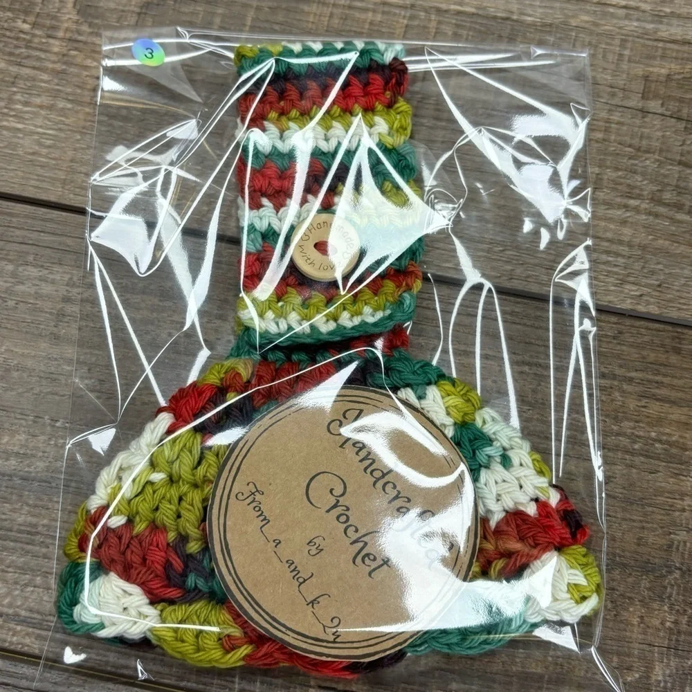 Kitchen Tea‎ Hand Towel Topper Holder Christmas Holiday Cotton Crochet by Seller